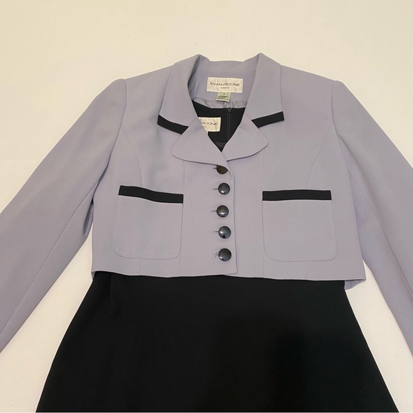 36.EVAN-PICONE dress & jacket suit. Black & lavender size 4 - Picture 4 of 8